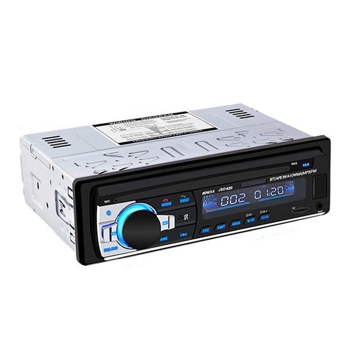 FM bluetooth autós mp3 lejátszó, USB/TF porttal, 18,8×12×5,8 cm, fekete