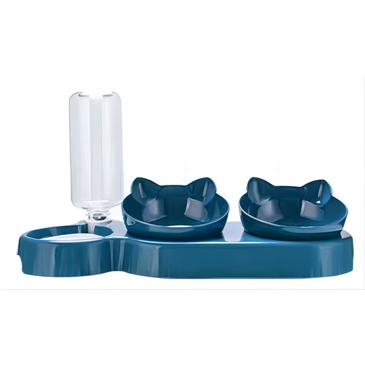 Set hranire pisici, Plastic, Albastru