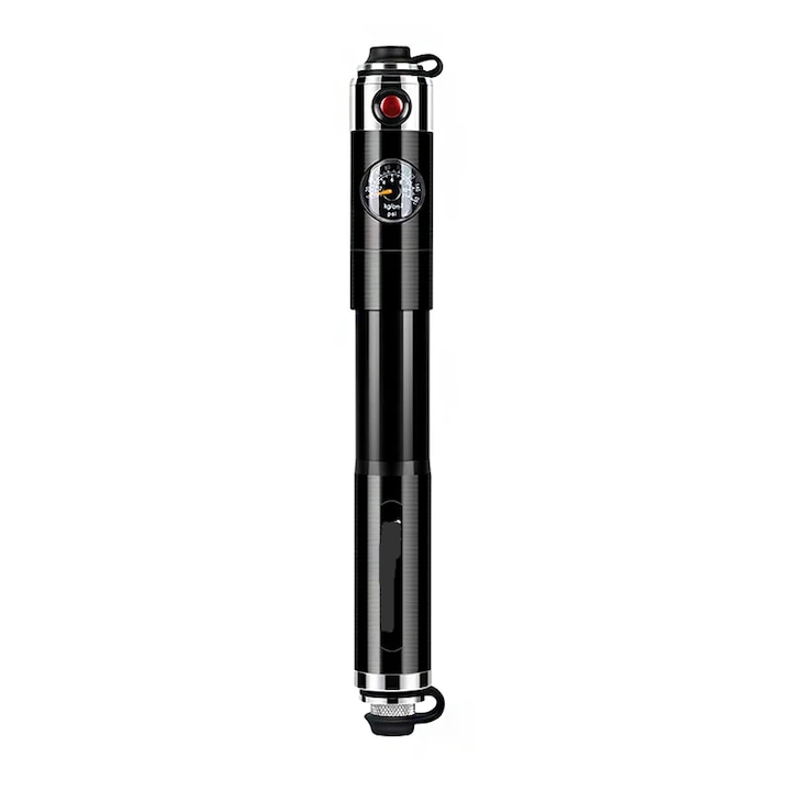 Помпа за велосипед, 160 psi, ръчна, черна, 32 см