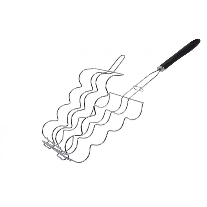 Suport grill pentru porumb Grillmeister, 25 x 18 cm, crom