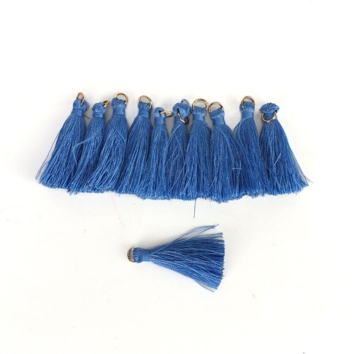 Ciucuri textil albastru cer 12buc/pachet