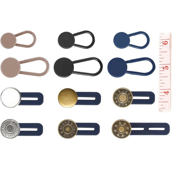 Set 12 prelungitoare pantaloni/centimetru, 4 Dimensiuni, Multicolor