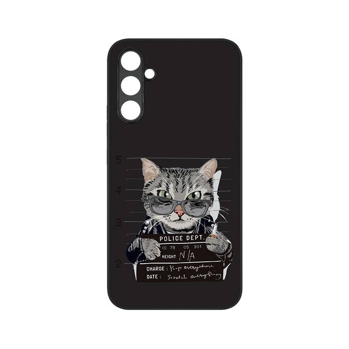 Husa BestCase® MaxSafe, Compatibila Cu Samsung Galaxy S23 FE, Arrested Cat, HD Colors, Anti-soc, Protectie Camera, Margini ridicate pentru protectia ecranului, G 1086
