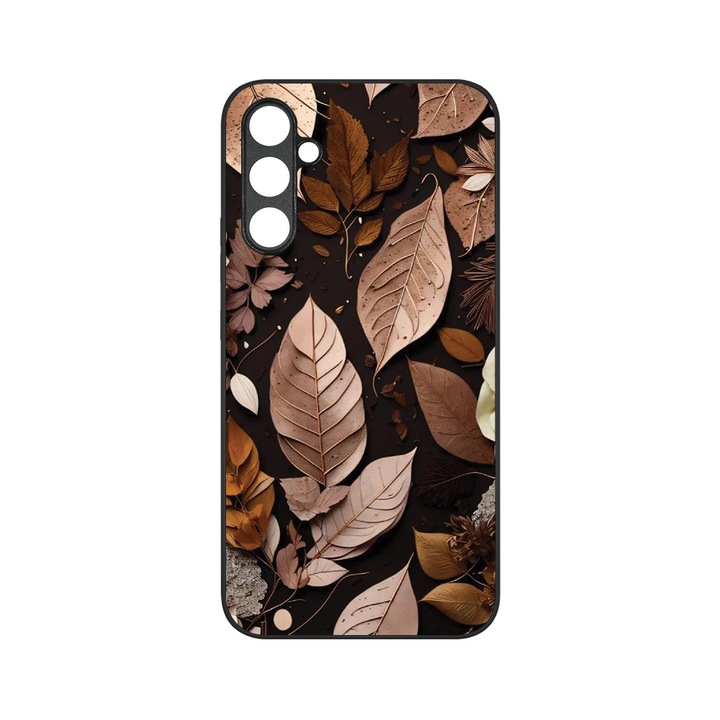 Тънък стъклен капак BestCase®, съвместим със Samsung Galaxy A13 5G, есенни пера, HD цветове, защита на камерата, повдигнати ръбове за защита на екрана, G 1161