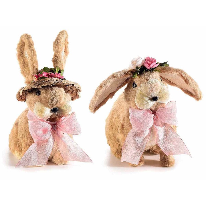 Set 2 figurine Iepurasi Paste 12x21x30 cm