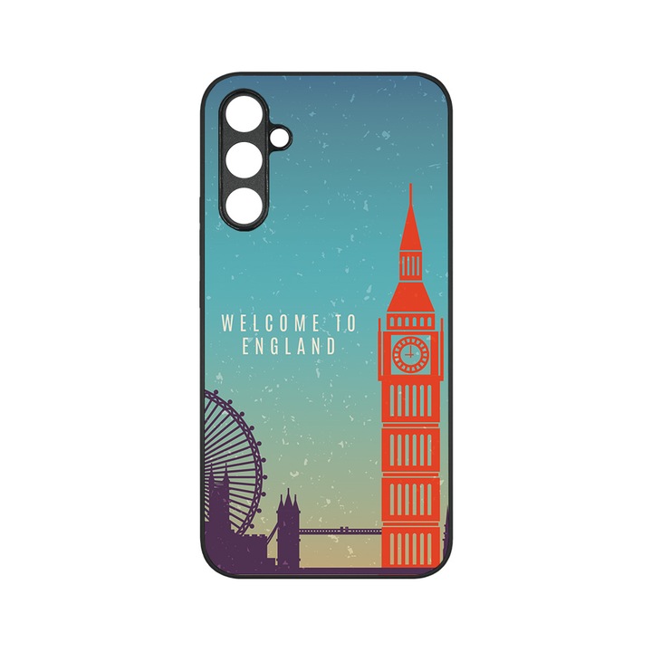 Тънък стъклен капак BestCase®, съвместим със Samsung Galaxy A13 5G, Лондон, HD цветове, защита на камерата, повдигнати ръбове за защита на екрана, G 1389