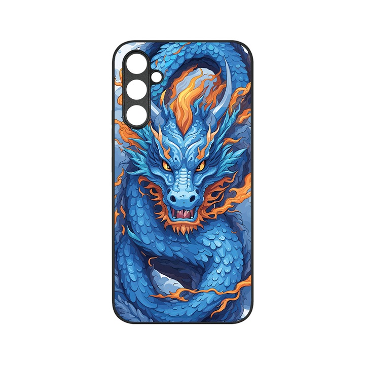 Husa BestCase® MaxSafe, Compatibila Cu Samsung Galaxy S23 FE, Blue Dragon, HD Colors, Anti-soc, Protectie Camera, Margini ridicate pentru protectia ecranului, G 1408
