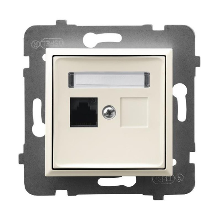 Приза компютър Ospel GPK-1U/K/m/27, cat.5e, Ecru