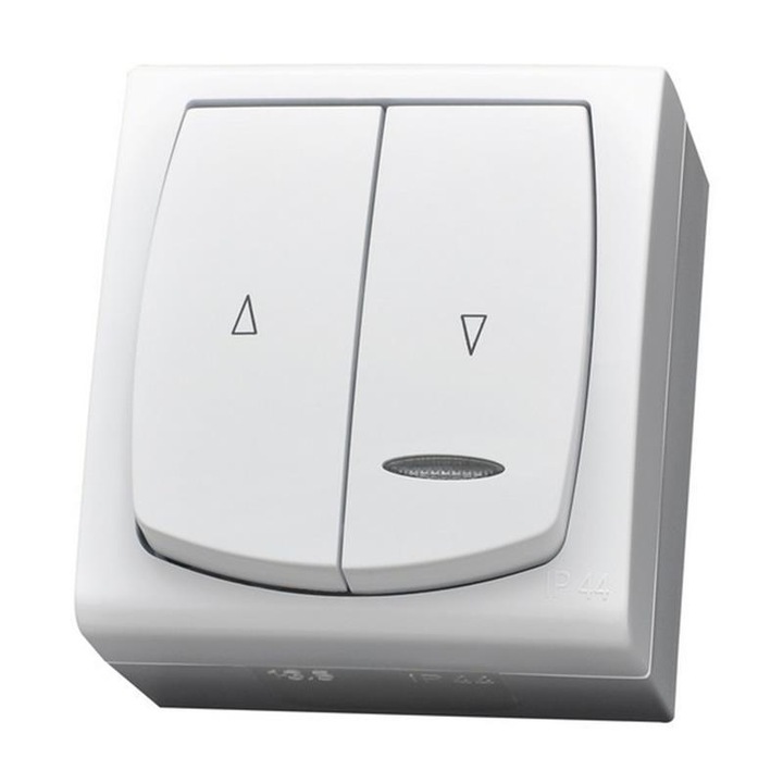 Ключ за щори, Ospel, 250 V, 16 A, Пластмаса, Бял