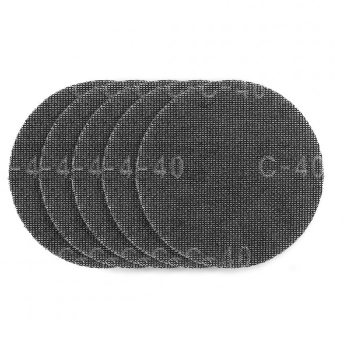Tépőzáras csiszolólap készlet 180 mm, K40, 5 db, Grafit