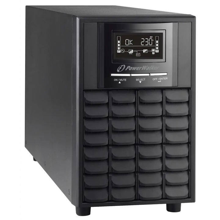 Unmanaged UPS, POWER WALKER, 1100 CW FR 1100VA, 3X 230V PL, USB, RS-232, LCD, EPO, fekete