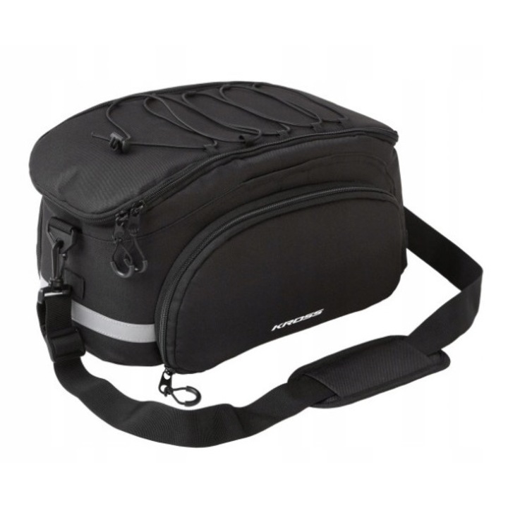 Kerékpártáska, Kross, Roamer Trunk Big Bag Carry More, 16l - 27, 4l, Csomagtartó, Poliészter, Fekete