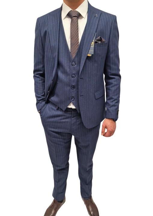 Costum barbati slim fit, Bluemarin marimea 48