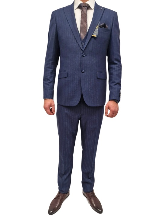 Costum barbati slim fit, Bluemarin, Albastru inchis