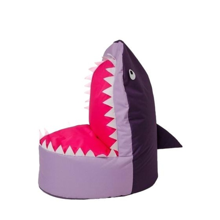 Gyerekszék, Go Gift, Poliészter, Cápa forma, 100 x 60 cm, Lila