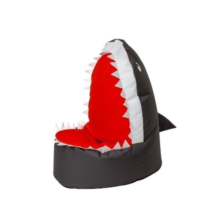 Gyerekszék, Go Gift, Poliészter, Cápa forma, 100 x 60 cm, Fekete