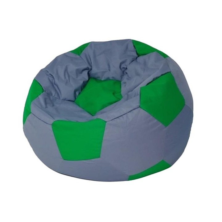 Pouf fotel Sako labda, Go Gift, Oxford/polisztirol, 140 cm, szürke/zöld