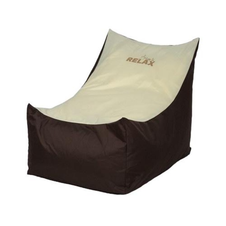 Pouf fotel Sako tron, Go Gift, Oxford/polisztirol, 140x90 cm, barna/krém