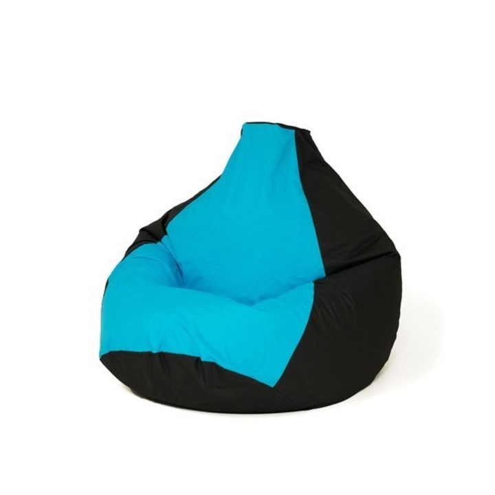 Pouf fotel Sako para, Go Gift, Oxford/polisztirol, 105x80 cm, kék/fekete