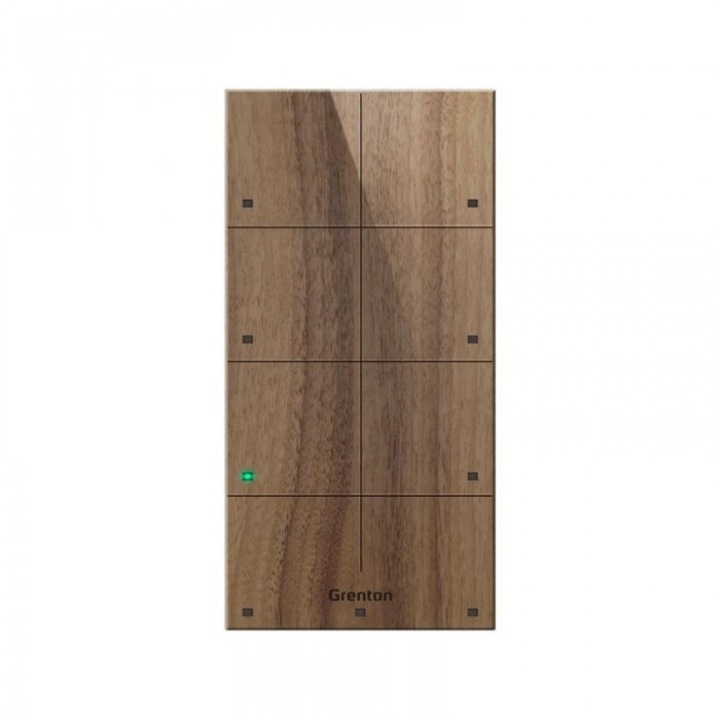Тактилен ключ, Grenton, 8 тактилни полета, 7 mA, 160x80x18 mm, кафяв