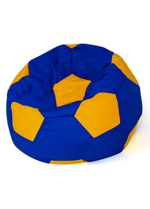 Babzsákfotel Sako labda, Go Gift, Oxford/polisztirol, 140 cm, kék/sárga