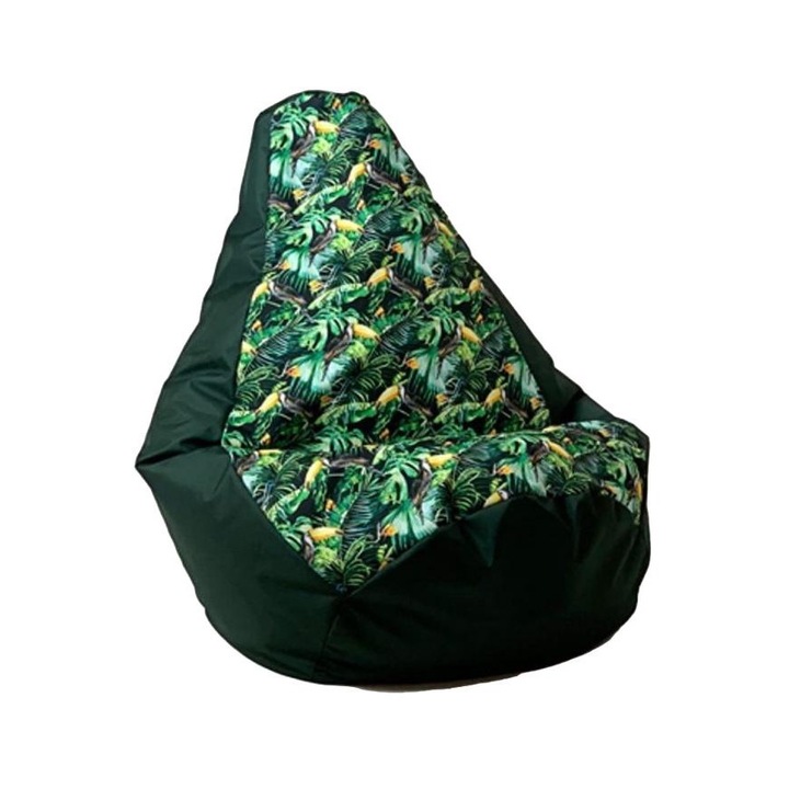 Babzsákfotel Sako para, Go Gift, Oxford/polisztirol, 140x100 cm, Zöld/Multicolor