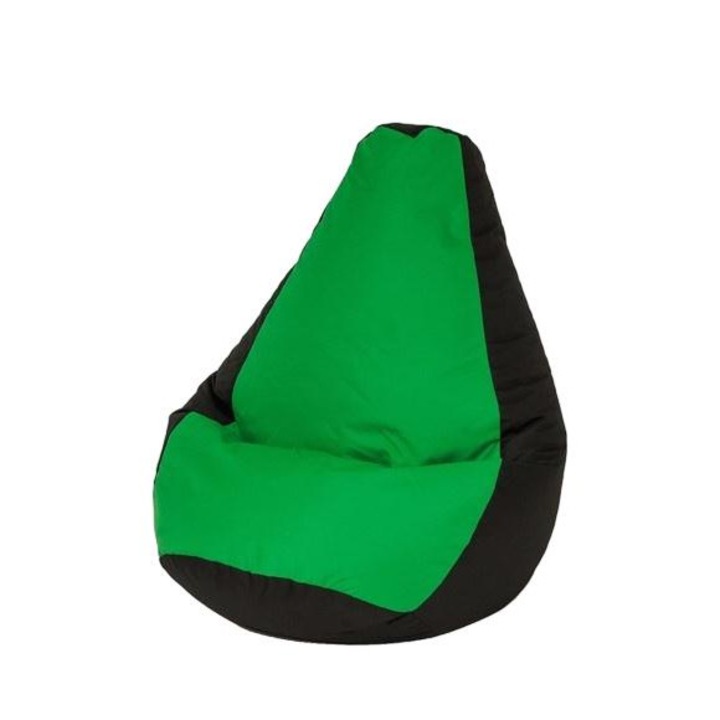 Pouf fotel Sako para, Go Gift, Oxford/polisztirol, 130x90 cm, fekete/zöld