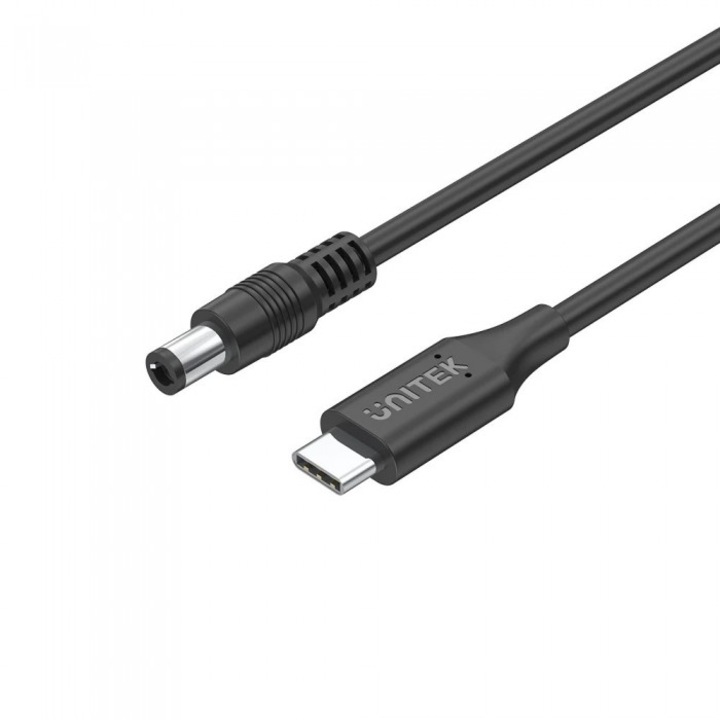 Cablu de alimentare pentru laptop, Unitek, 65W, USB-C, 1.8m, Negru