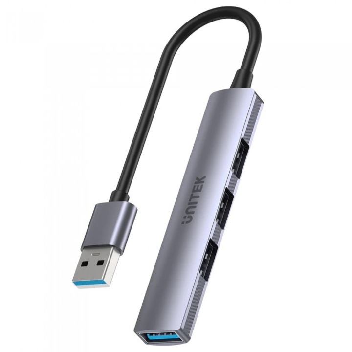 USB хъб, Unitek H1208A, USB3.0/2.0 HUB 4 port uHUB Q4 - USB-A input - USB3.0 x 1, USB2.0 x 3