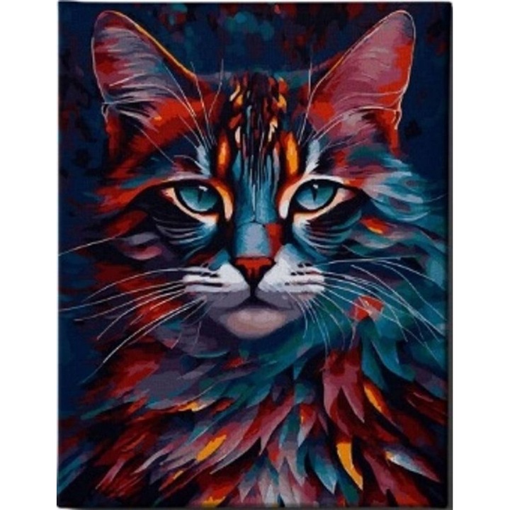 Set broderie diamante, Norimpex, Model pisica, 30x40cm, Multicolor