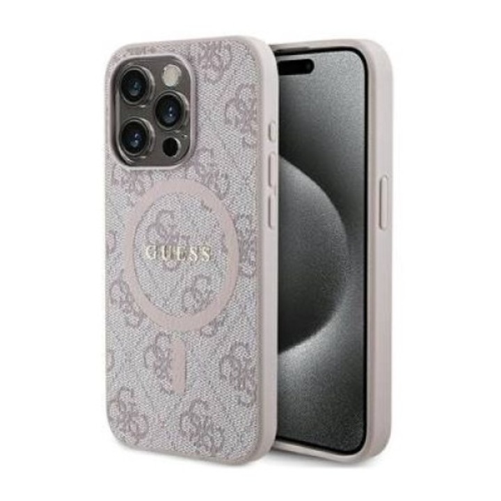 Eredeti tok GUESS GUHMP14XG4GFRP for iPhone 14 Pro Max (Compatible with Magsafe / 4G Ring classic logo / pink)