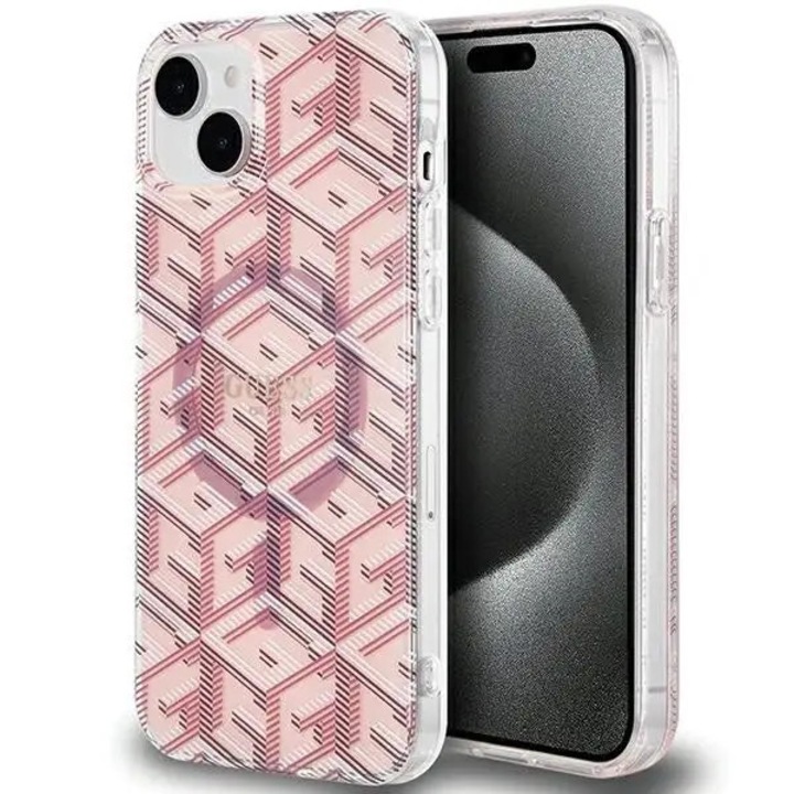 Husa telefon, Guess, Comaptibil cu Apple iPhone 15 Plus / iPhone 14 Plus, TPU, 6.7", Roz