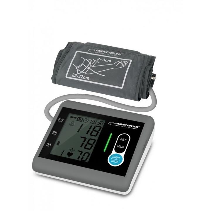 Vérnyomásmérő, Esperanza, ECB004, műanyag, fekete/szürke