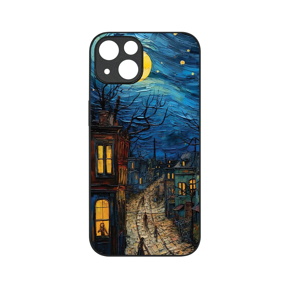 Силиконов калъф BestCase за Apple iPhone 14, Van Gogh City Life, HD Colors,  Camera protection, Slim Glassy G 1282 - eMAG.bg