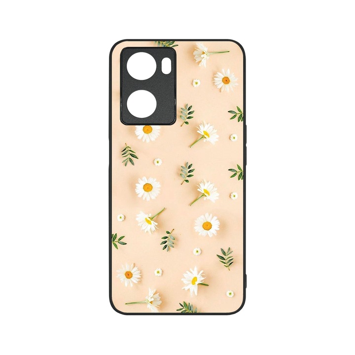 Husa BestCase® Slim Glassy, Compatibila Cu OPPO A57 4G / A57s, Daisy Pattern, HD Colors, Protectie camera, Margini ridicate pentru protectia ecranului, G 1136