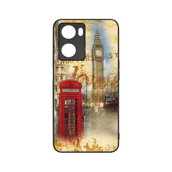 Husa BestCase® Slim Glassy, Compatibila Cu OPPO A57 4G / A57s, London, HD Colors, Protectie camera, Margini ridicate pentru protectia ecranului, G 1370