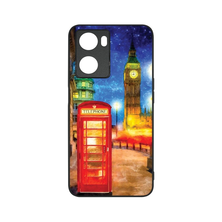Husa BestCase® Slim Glassy, Compatibila Cu OPPO A57 4G / A57s, London, HD Colors, Protectie camera, Margini ridicate pentru protectia ecranului, G 1376