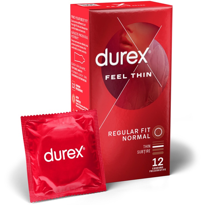 Презервативи Durex Feel Thin, 12 броя