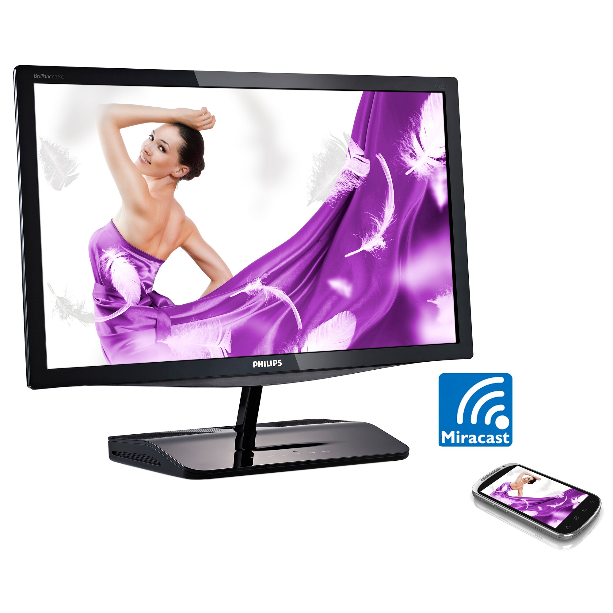 dual off Mold Monitor LCD Philips Brilliance Blade 2 23", LED, Wide, Full HD, HDMI,  Glossy Black, 239C4QHWAB/00 - eMAG.ro