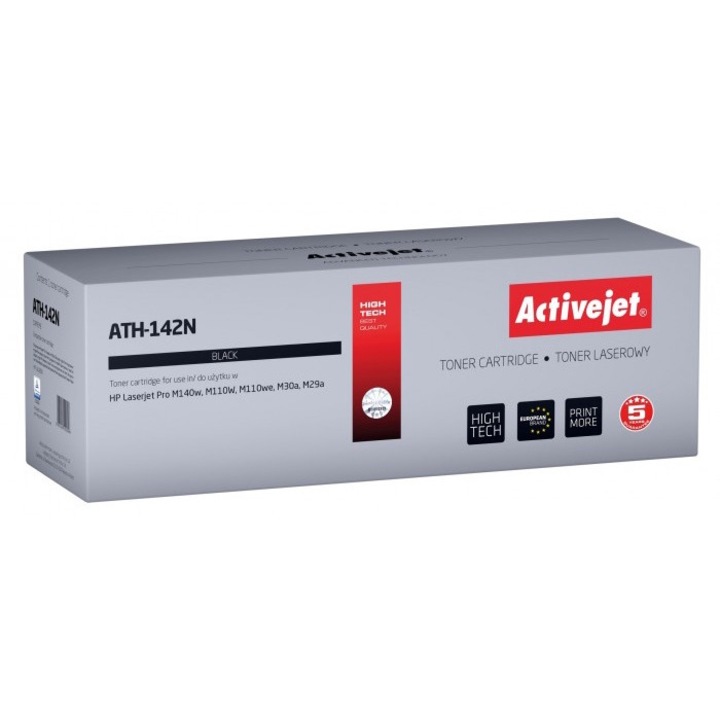 Toner ATH-142N inlocuitor pentru HP 142A W1420A, Activejet, Supreme, 950 de pagini, Negru