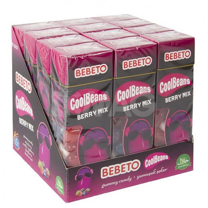 Jeleuri Beans Berry fructe de padure, 12 buc x 30 g, Bebeto
