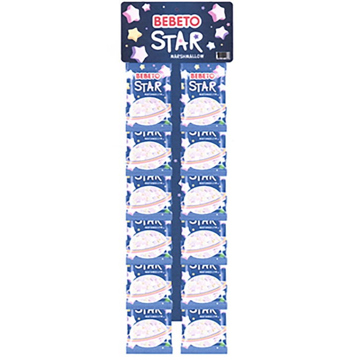Bezele MARSHMALLOW colorate si aromate in forma de stelute, 12 bucx 30 g, Bebeto