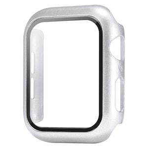 Husa cu Folie CASEY STUDIOS™ pentru Apple Watch SE/6/5/4 - 40MM, Protectie 360°, Policarbonat Dur, Ultra-Subtire, Anti-Soc, Sticla 9H, Argintiu