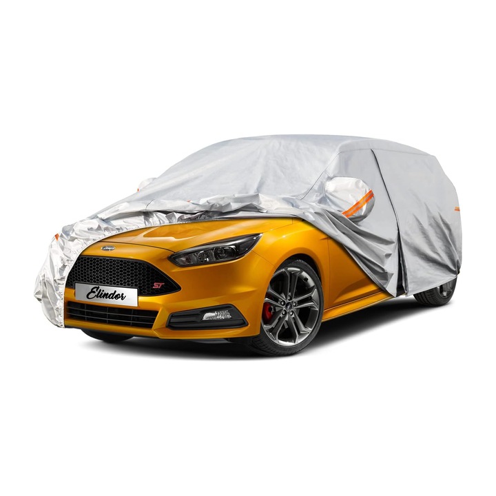 Премиум автомобилен брезент с 6 слоя, водоустойчив, UV защита, прах, сняг, универсален за хечбек, размер L, 432*165*122см