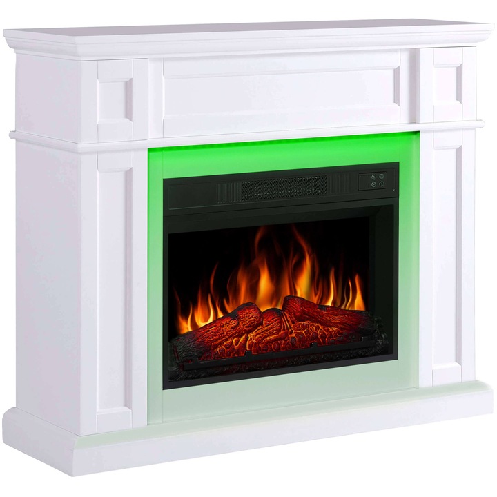Електрическа камина ArtiFlame Linz AF23S, LED осветление, Бял