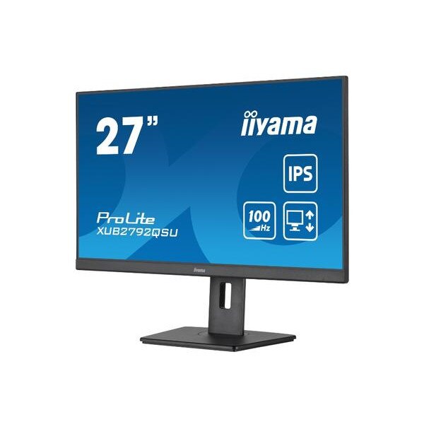 Monitor IPS LED Iiyama 27" XUB2792QSU-B6, WQHD 2560 x 1440, HDMI ...