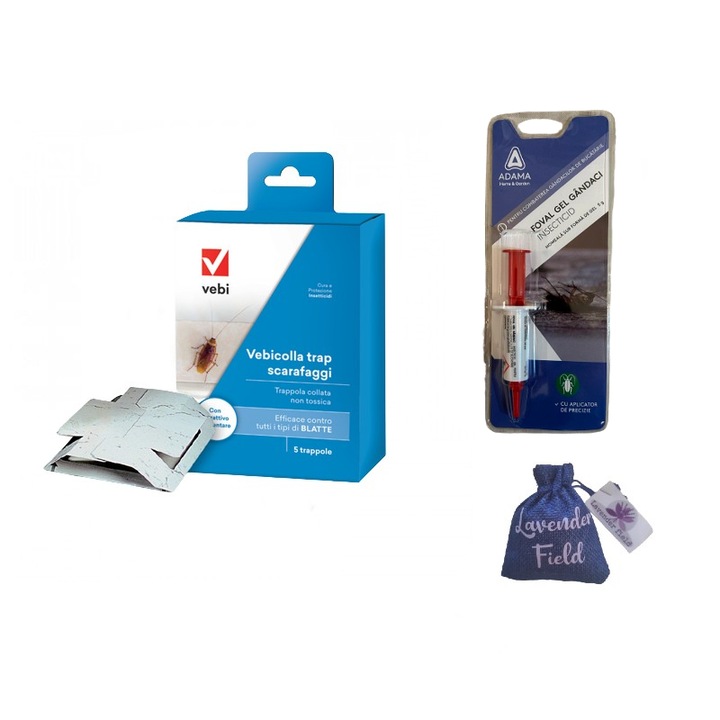 Insecticid gel gandaci Foval 5 gr si 5 x capcane Vebi si sac lavanda LF 10 gr