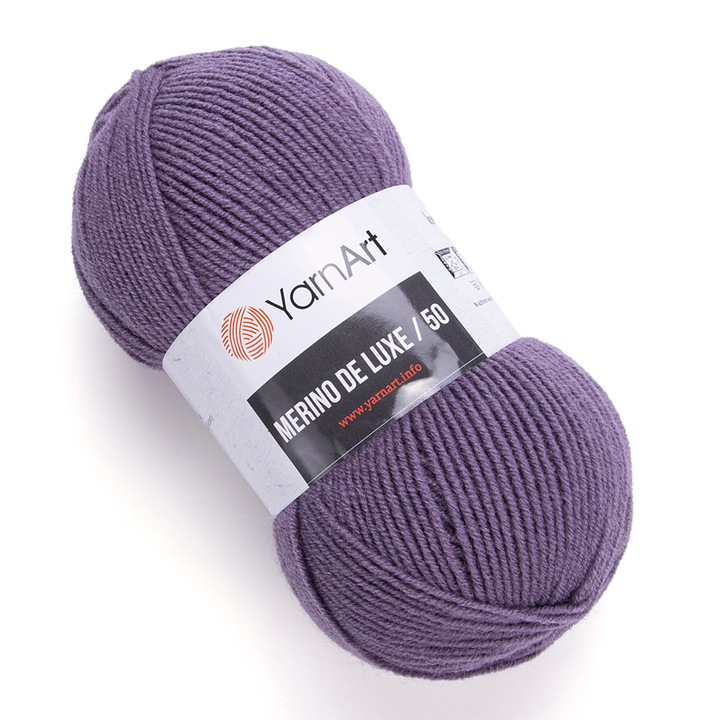 Fir Yarn Art Merino De luxe 50, culoare 852, 50% lana si 50% acril, pentru tricotat si crosetat