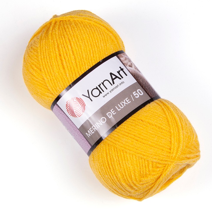 Fir Yarn Art Merino De luxe 50, culoare 586, 50% lana si 50% acril, pentru tricotat si crosetat