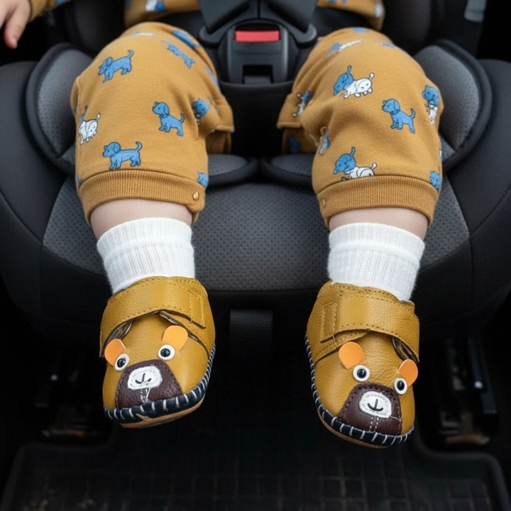 Botosei veseli bebe, model ursulet, 112, maro, 14 EU